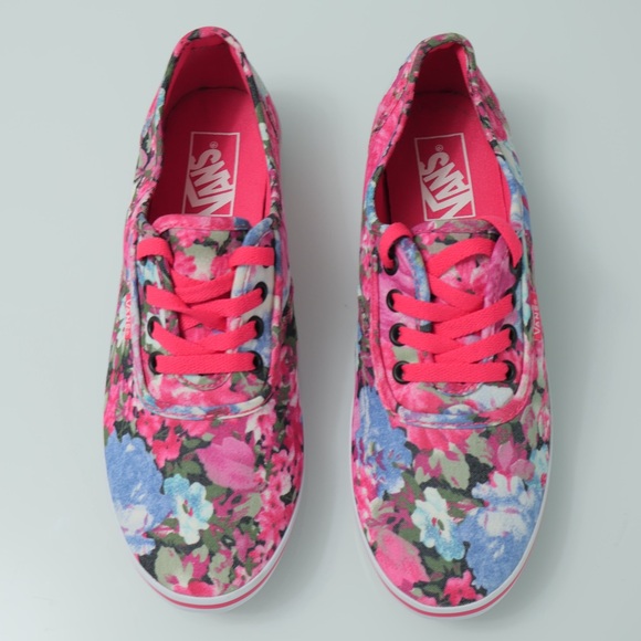 Vans Women's Floral Sneakers - Pink and Blue NWOT - Picture 2 of 16
